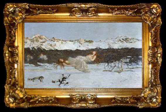 framed  Giovanni Segantini the punishment of lust, ta009-2